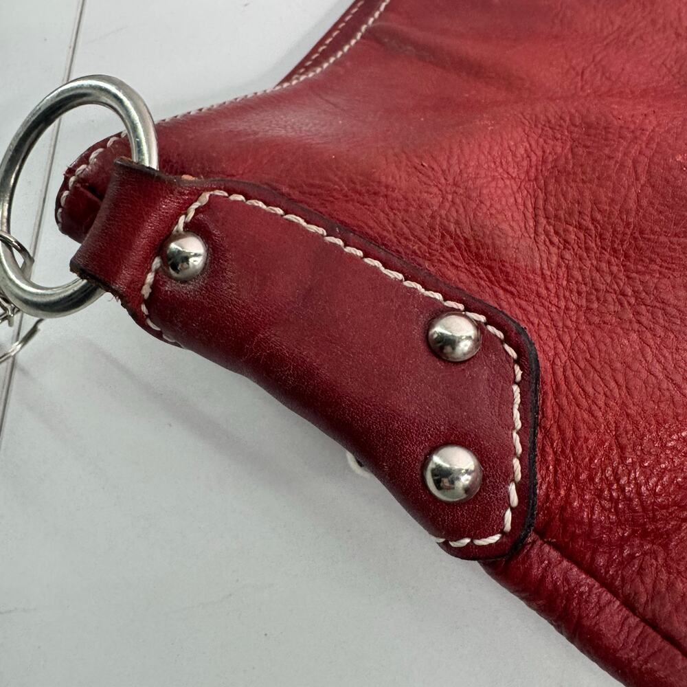 Vintage Marco Firenze Red Italian Leather Designer Shoulder Bucket Bag READ - Picture 13 of 13